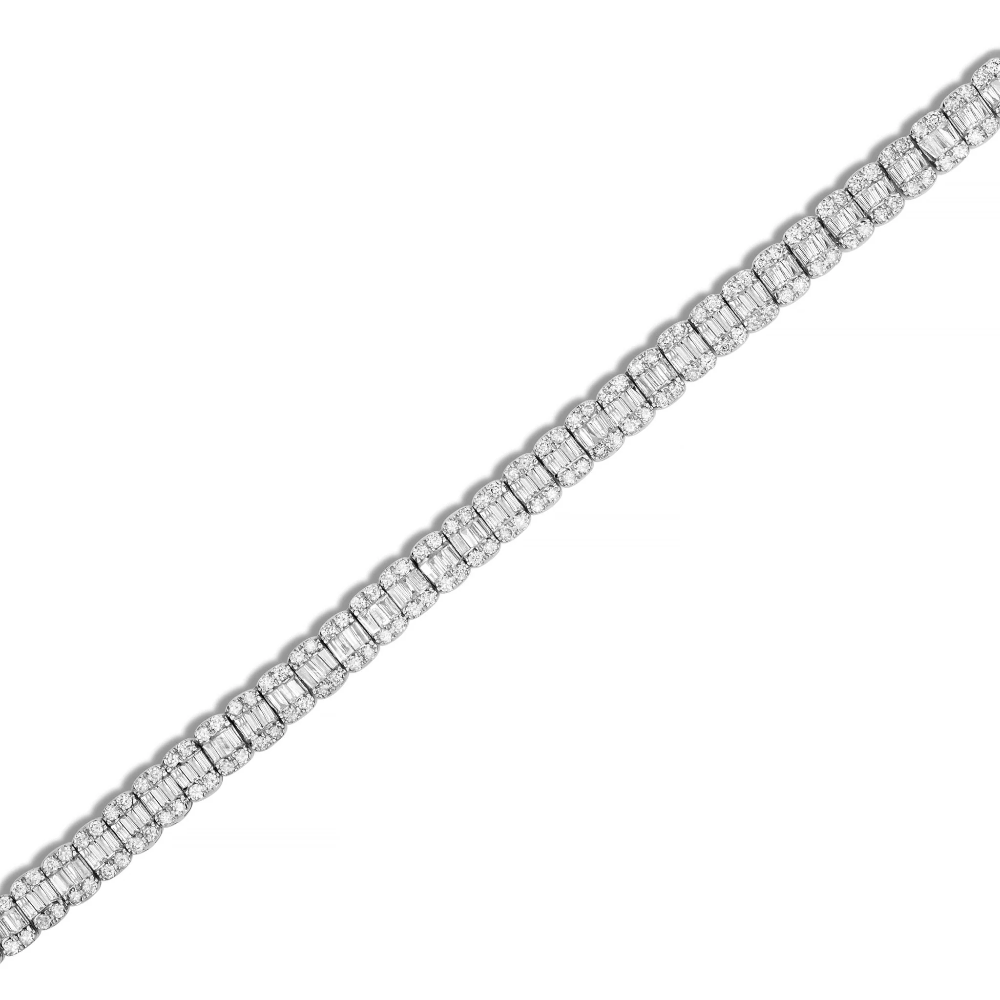 Baguette Diamond Tennis Necklace | Diamond Necklaces in Dubai, UAE