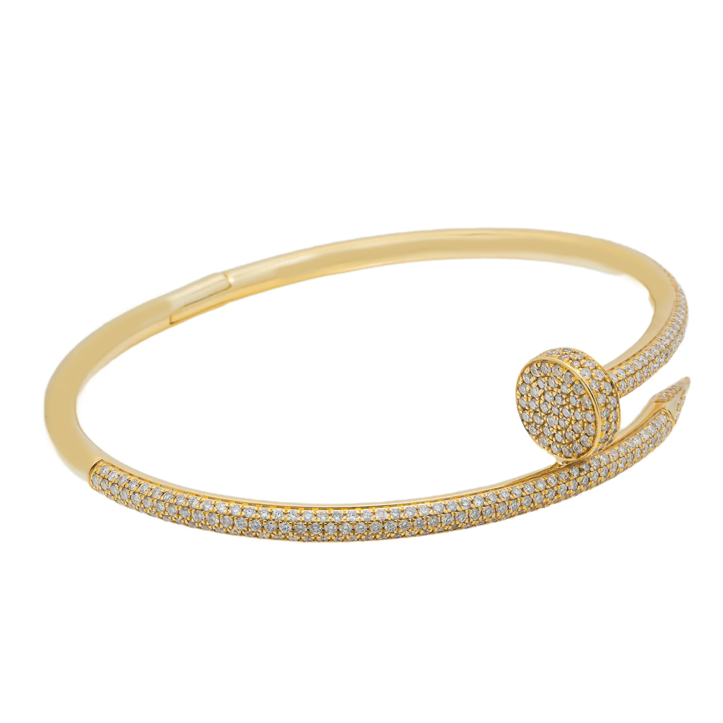 Diamond Nail Bracelet in Yellow Gold | Diamond Bracelets in Dubai, UAE
