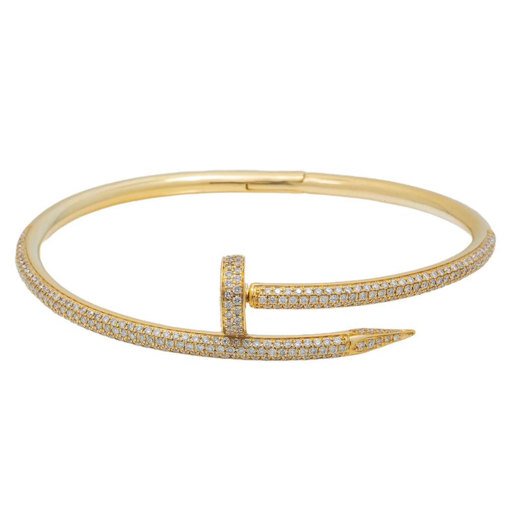 Diamond Nail Bracelet in Yellow Gold | Diamond Bracelets in Dubai, UAE