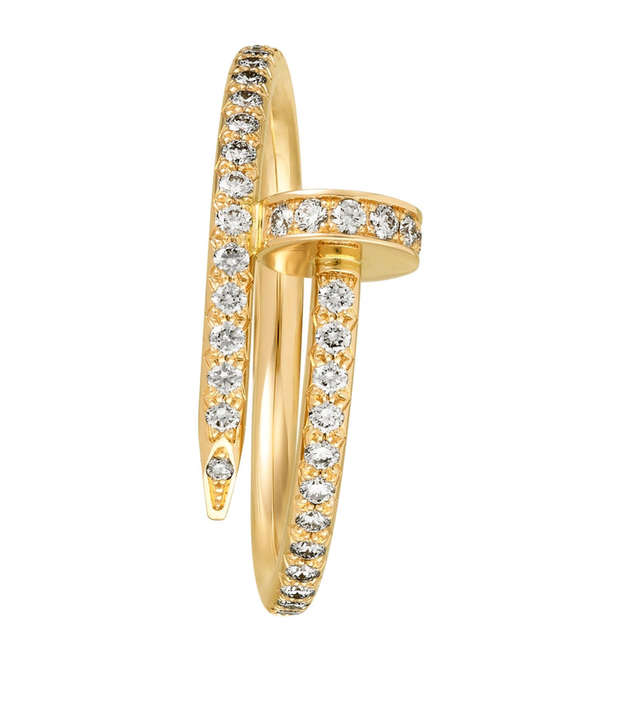 Diamond Nail Ring Yellow Gold | Diamond Rings in Dubai, UAE