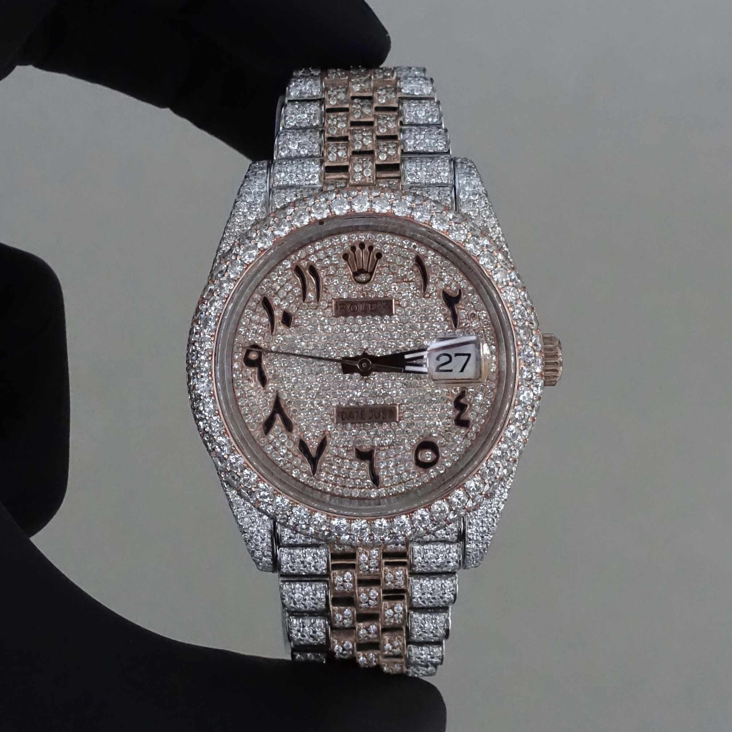 Price Iced Out Womens Rolex Day Date Iced Out Arabic Diamond Rolex