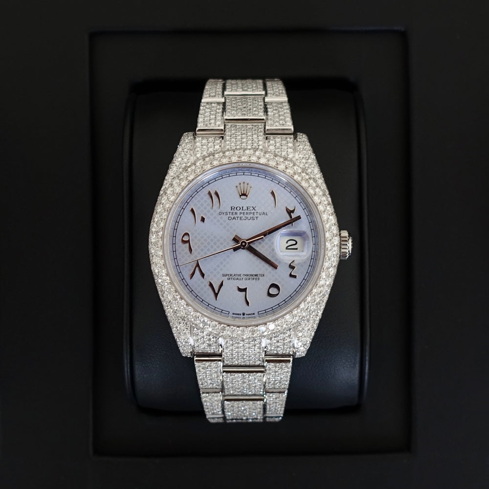 Diamond Rolex Datejust Oyster 41mm Stainless Steel Custom
