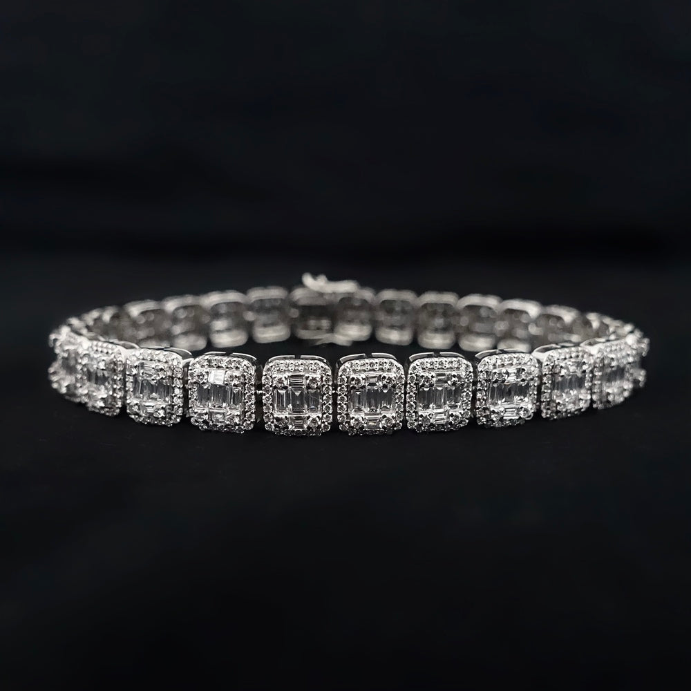 Square Baguette Diamond Bracelet | Unisex Diamond Bracelets in Dubai, UAE