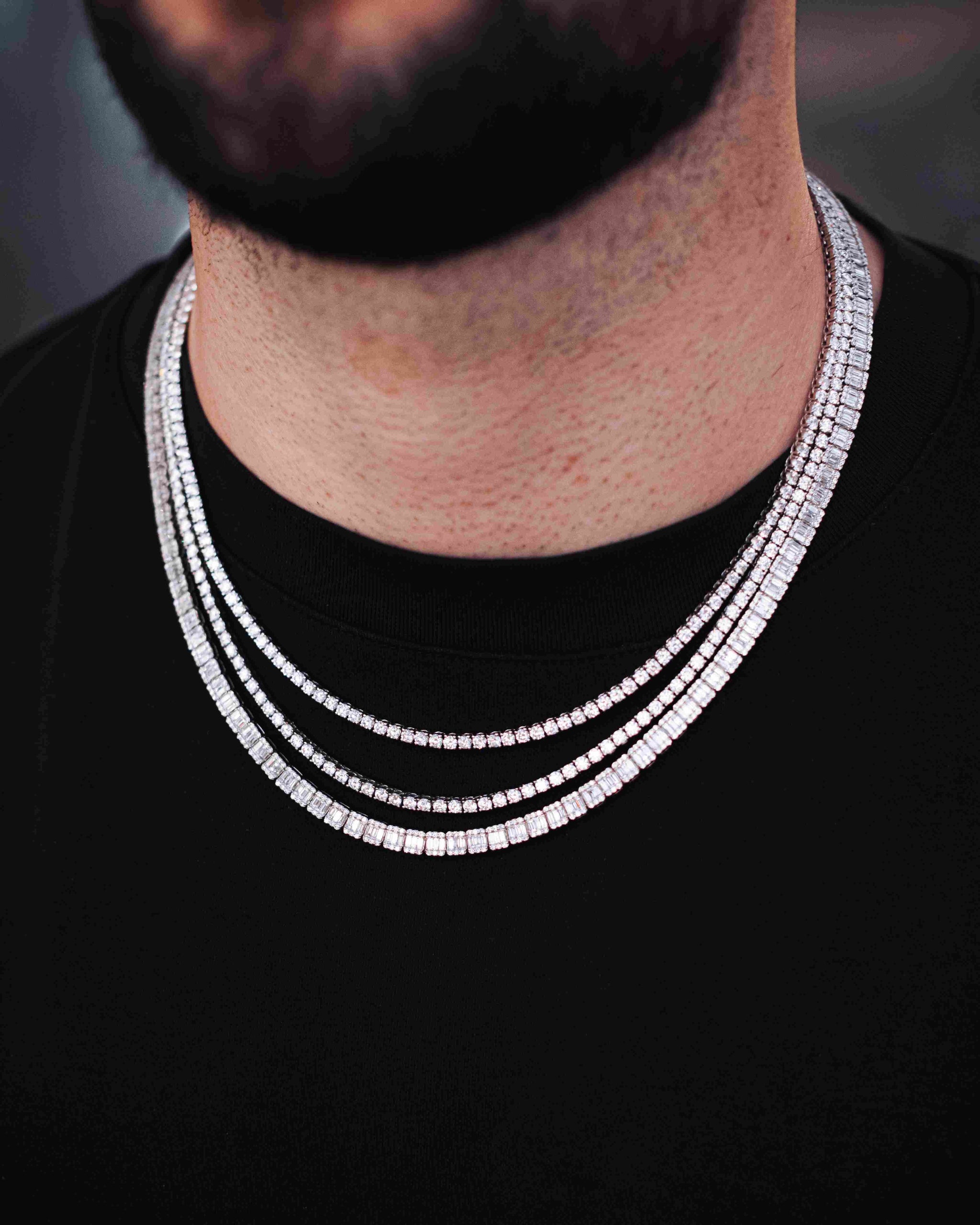 Baguette Diamond Tennis Necklace1