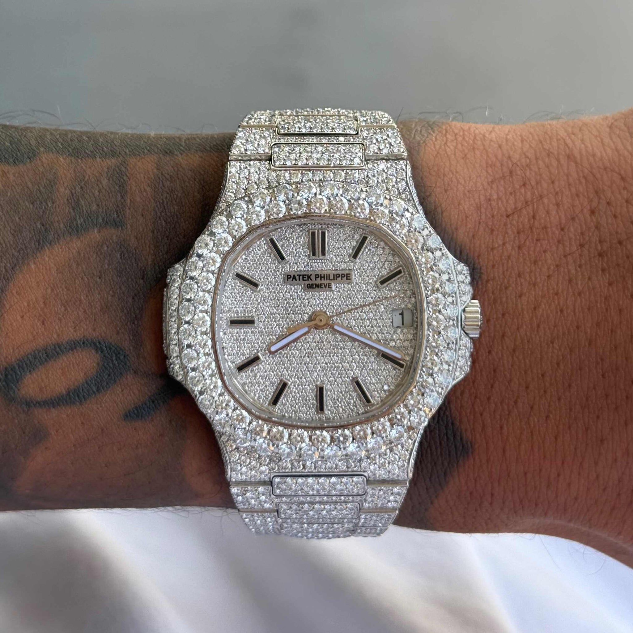 Rose Gold Iced Out Patek Philippe Diamond Patek Philippe Nautilus