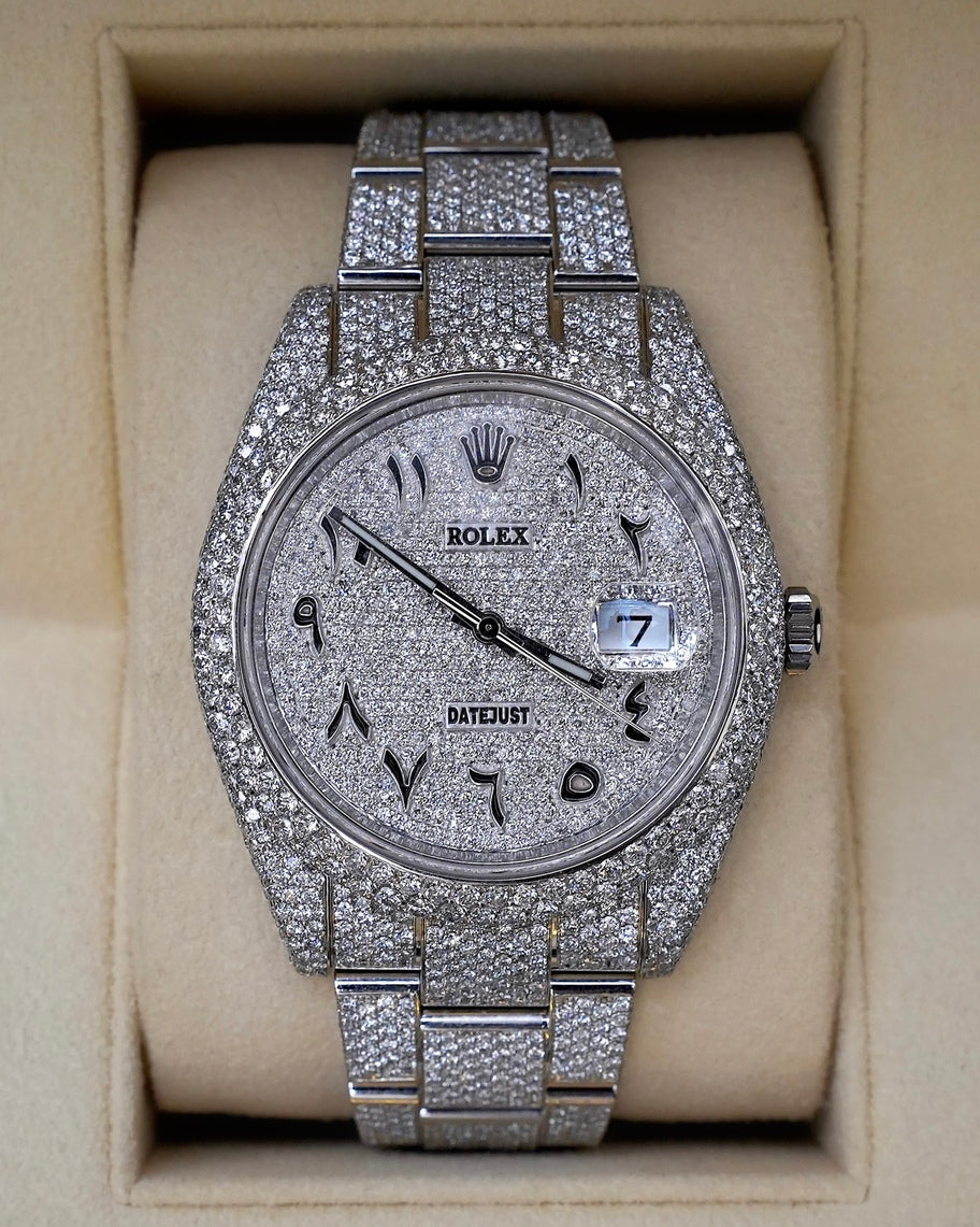 Diamond Rolex Datejust Oyster 41mm Stainless Steel Arabic Dial