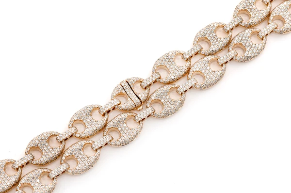 [global ice paris] - Diamond Gucci Link Necklace