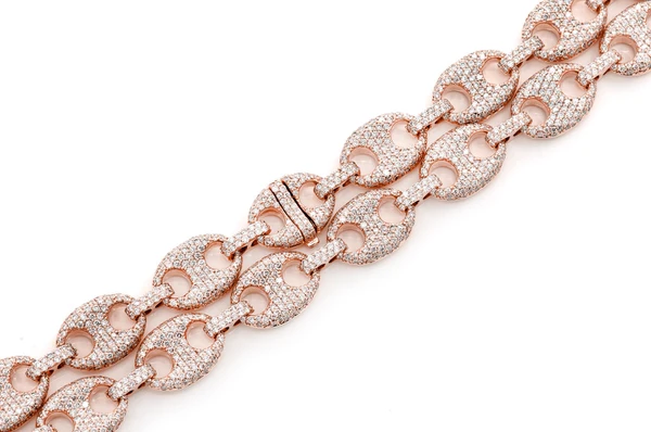 [global ice paris] - Diamond Gucci Link Necklace