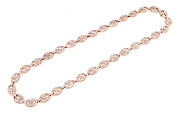 Diamond Gucci Link Necklace 14k rose gold | in Dubai, UAE | Global Ice