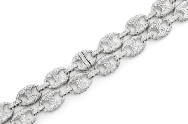 [global ice paris] - Diamond Gucci Link Necklace