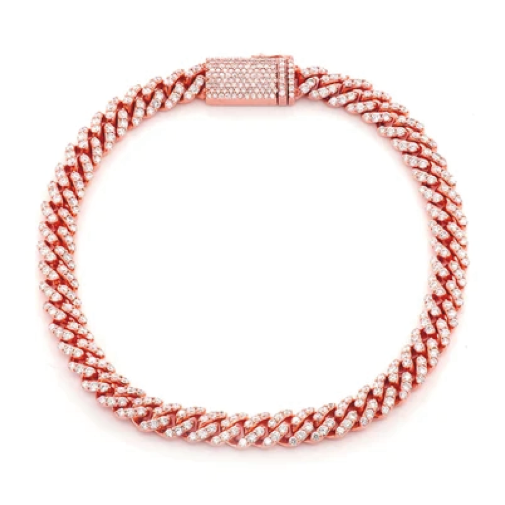 6mm Cuban Link Bracelet rose gold | Diamond Bracelets in Dubai, UAE