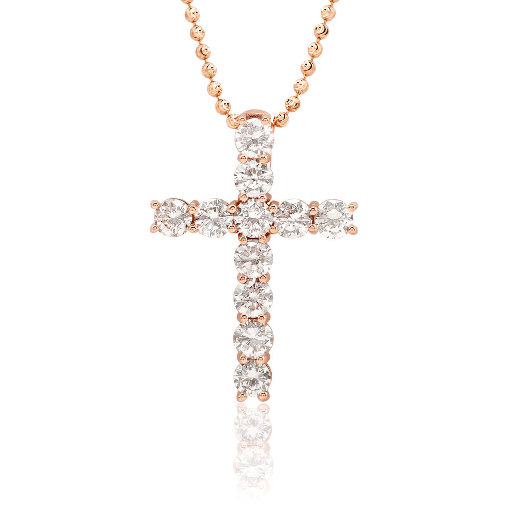 Men Diamond Cross Pendant in Rose Gold & VS diamonds | in Dubai, UAE | Global Ice