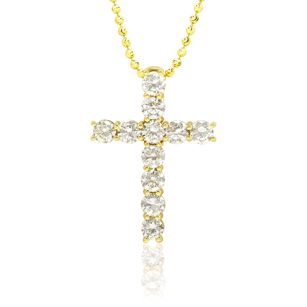 Men Diamond Cross Pendant in Yellow Gold & VS diamonds | in Dubai, UAE | Global Ice