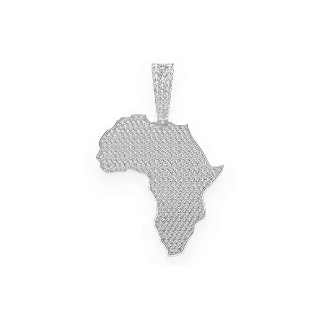 Diamond Africa Pendant in VS Diamonds & White Gold | Men Diamond Pendants in Dubai, UAE