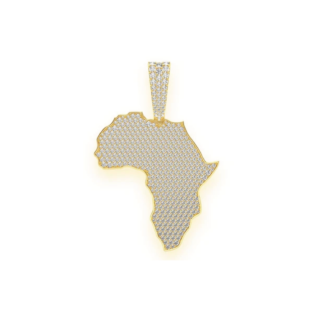Diamond Africa Pendant in VS Diamonds & Yellow Gold | Men Diamond Pendants in Dubai, UAE