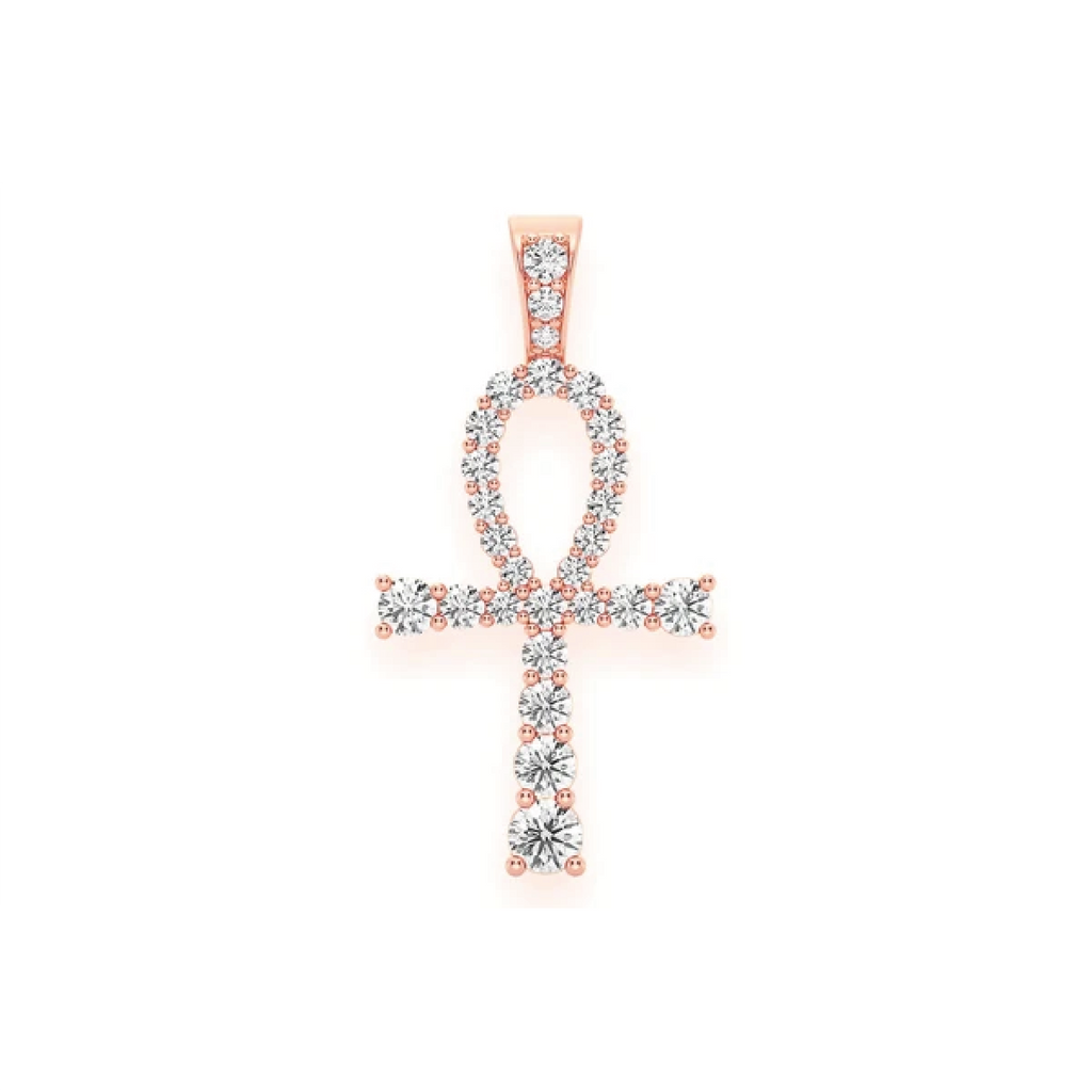 Diamond Ankh Pendant in VS Diamonds & Rose Gold | Men Diamond Pendants in Dubai, UAE