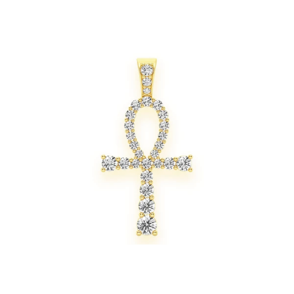 Diamond Ankh Pendant in VS Diamonds & Yellow Gold | Men Diamond Pendants in Dubai, UAE
