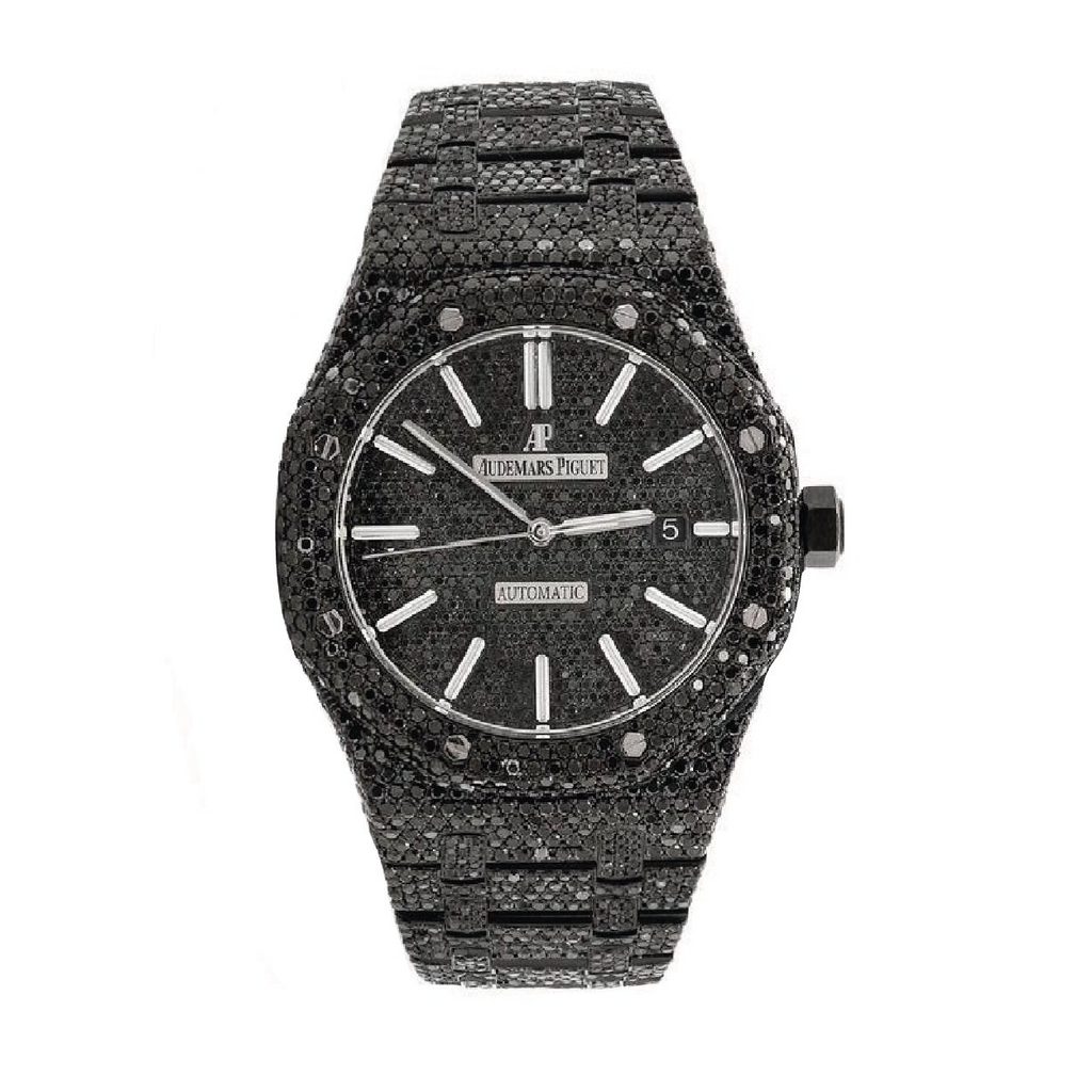 Black Diamond Audemars Piguet Royal Oak Black PVD iced out | AP Diamond Watches in Dubai UAE
