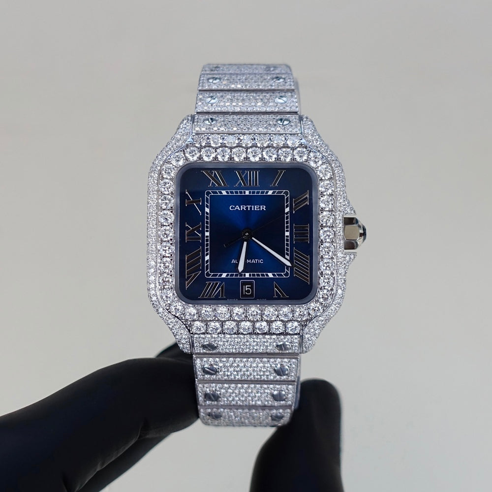 Iced Out Cartier Dos Santos Xl Iced Out Cartier Watch Santos 41mm