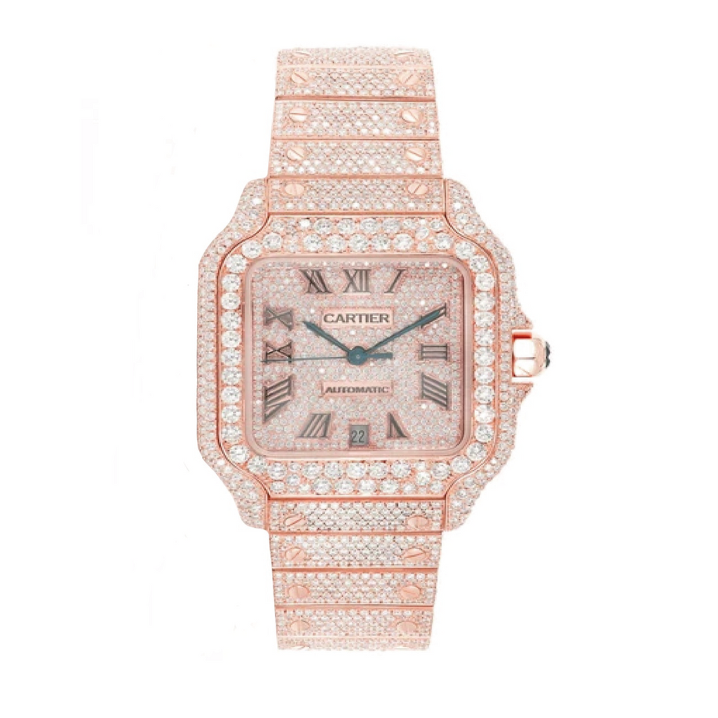 Cartier watch iced sales