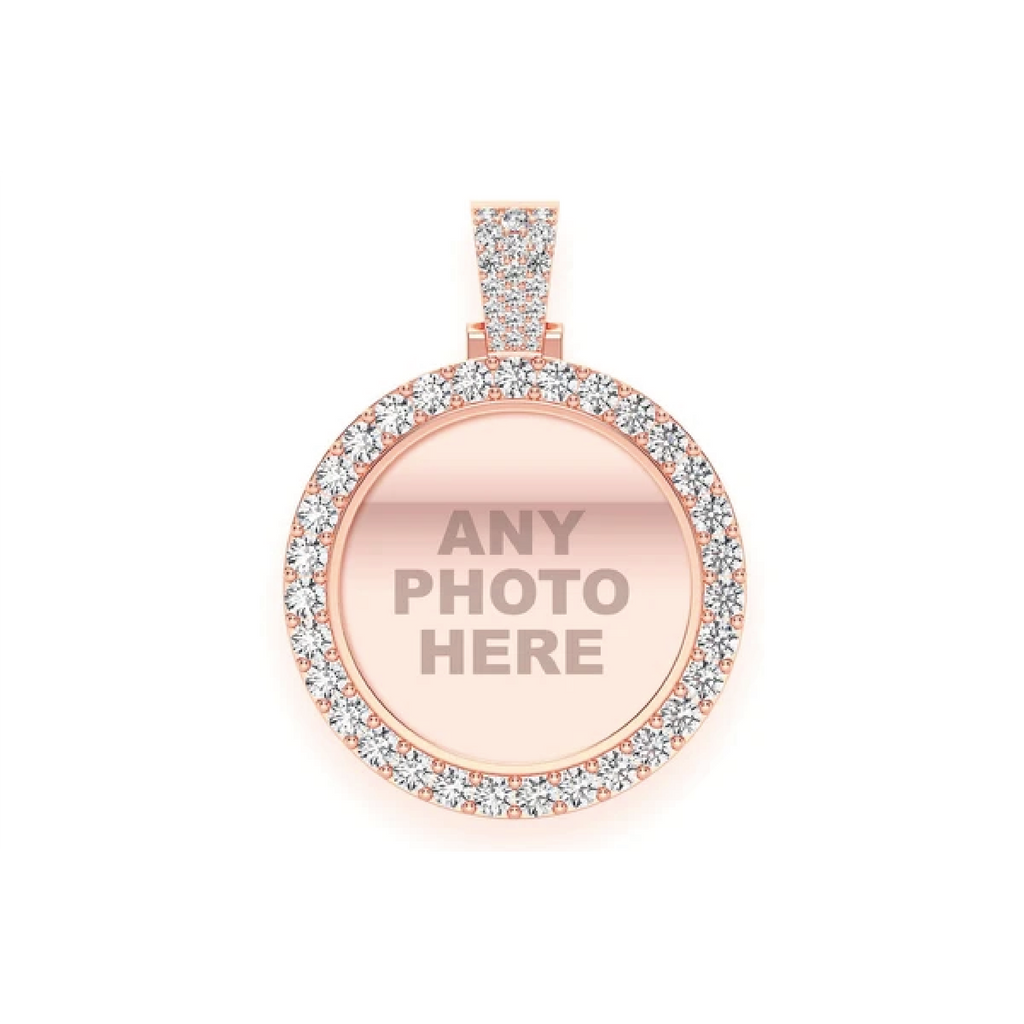 Diamond Picture Memory Pendant in VS diamonds & Rose Gold | Men Diamond Pendants in Dubai UAE