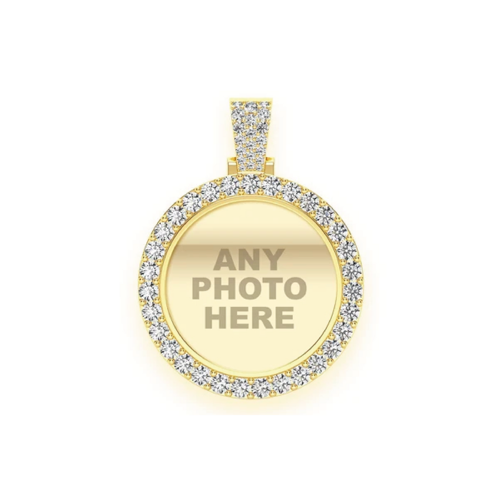 Diamond Picture Memory Pendant in VS diamonds & Yellow Gold | Men Diamond Pendants in Dubai UAE