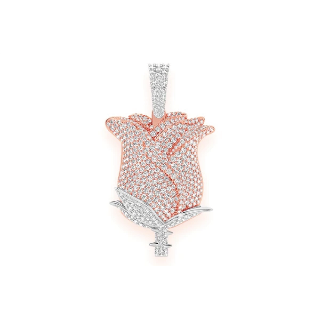 Diamond Rose Pendant in VS Diamonds & Rose Gold | Diamond Pendants in Dubai, UAE