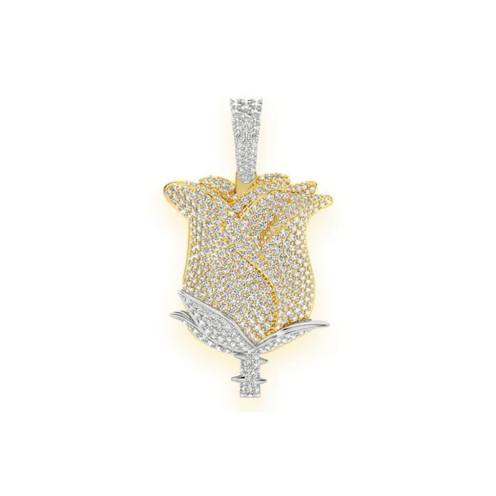Diamond Rose Pendant in VS Diamonds & Yellow Gold | Diamond Pendants in Dubai, UAE
