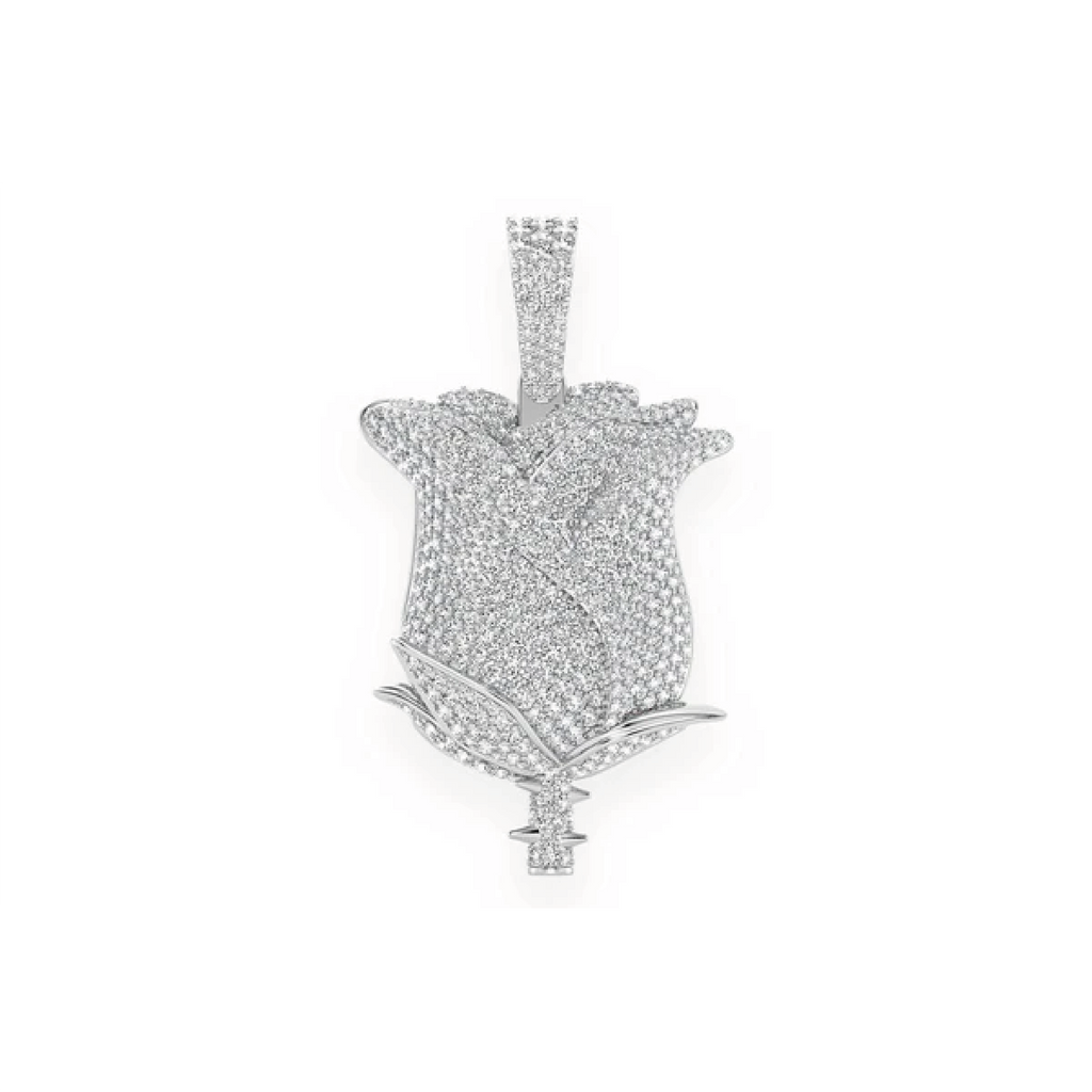 Diamond Rose Pendant in VS Diamonds & White Gold | Diamond Pendants in Dubai, UAE