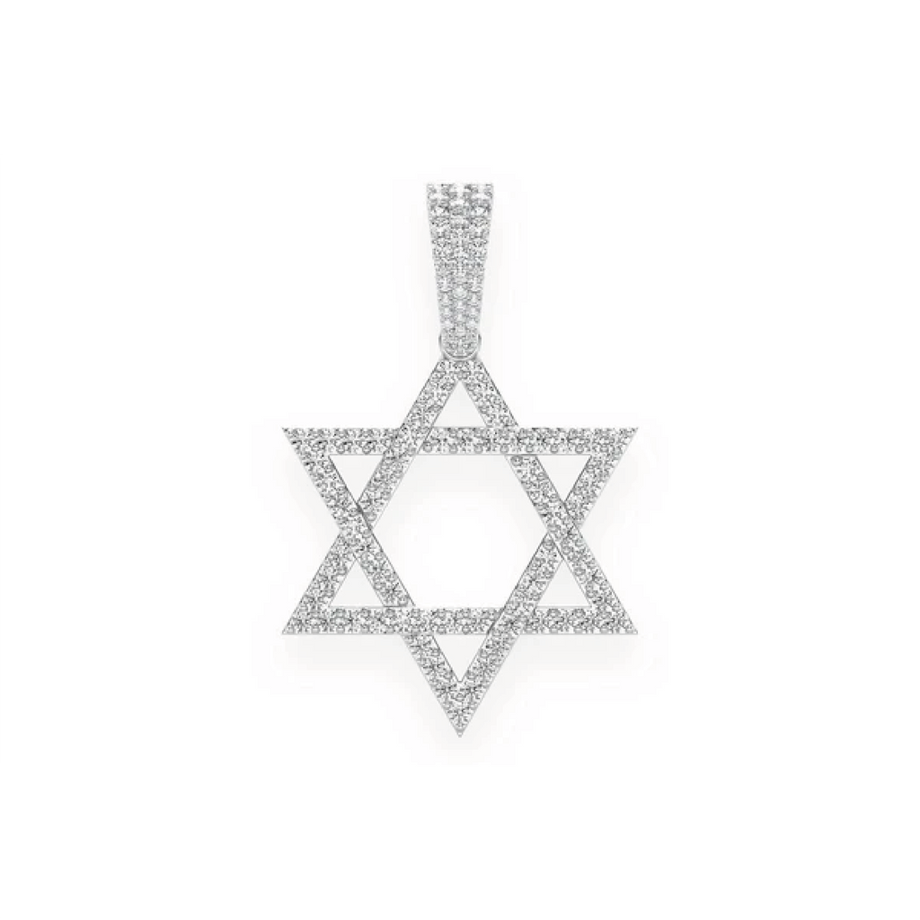 Diamond Star of David Pendant in VS Diamonds & White Gold | Men Diamond Pendants in Dubai, UAE