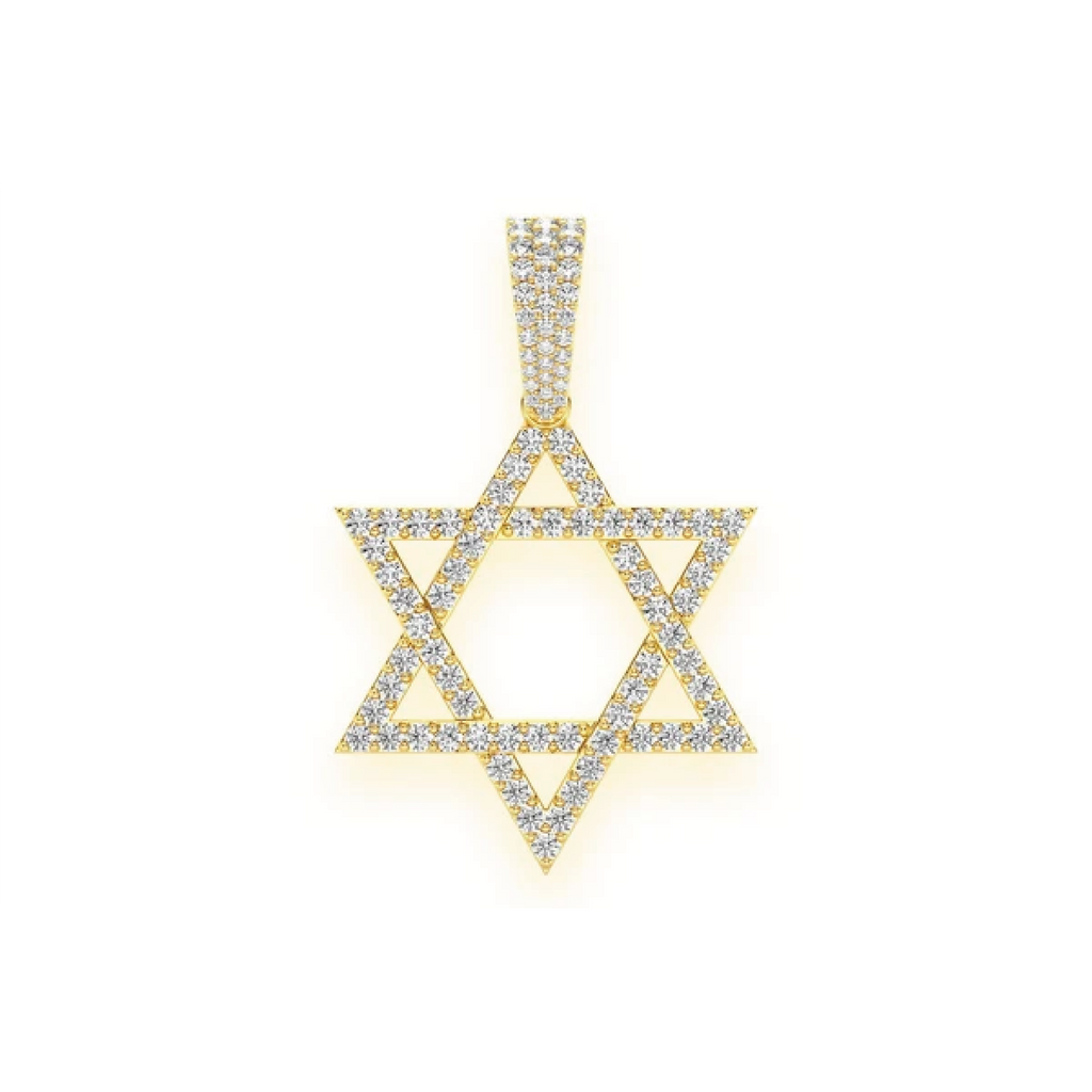 Diamond Star of David Pendant in VS Diamonds & Yellow Gold | Men Diamond Pendants in Dubai, UAE