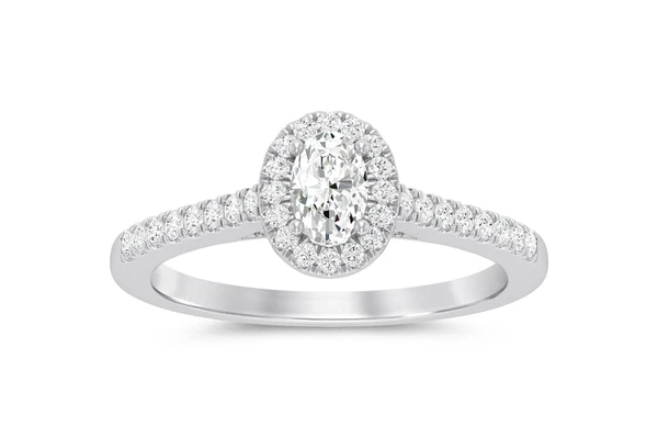 Oval Cut Halo Diamond Ring | Engagement & Wedding Rings in Dubai, UAE | Global Ice