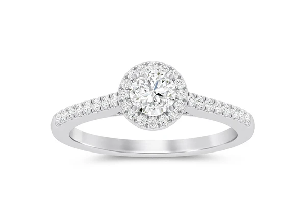 Round Cut Halo Diamond Ring | Engagement & Wedding Rings in Dubai, UAE | Global Ice
