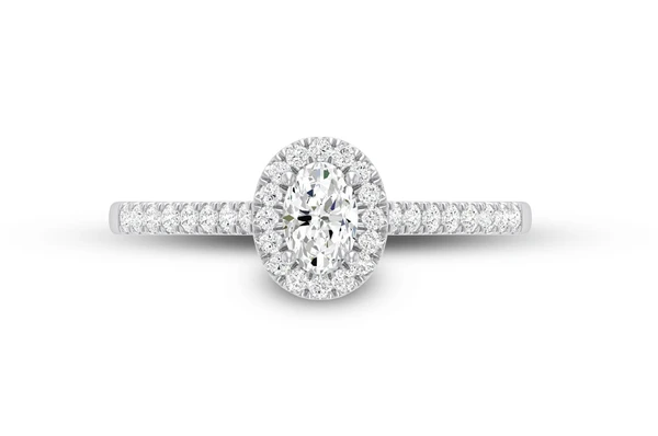 Oval Cut Halo Diamond Ring | Engagement & Wedding Rings in Dubai, UAE | Global Ice