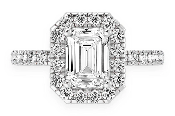 Emerald Cut Halo Diamond Ring | Engagement & Wedding Rings in Dubai, UAE | Global Ice