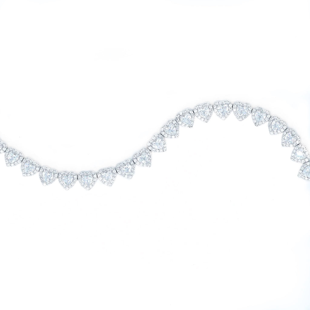 [global ice paris] - Heart Shape Tennis Bracelet