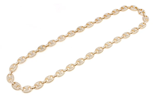 Diamond Gucci Link Necklace 14k yellow gold | in Dubai, UAE | Global Ice