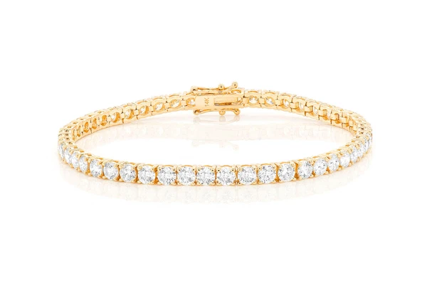 Diamond Tennis Bracelet Yellow Gold | Diamond Bracelets in Dubai, UAE