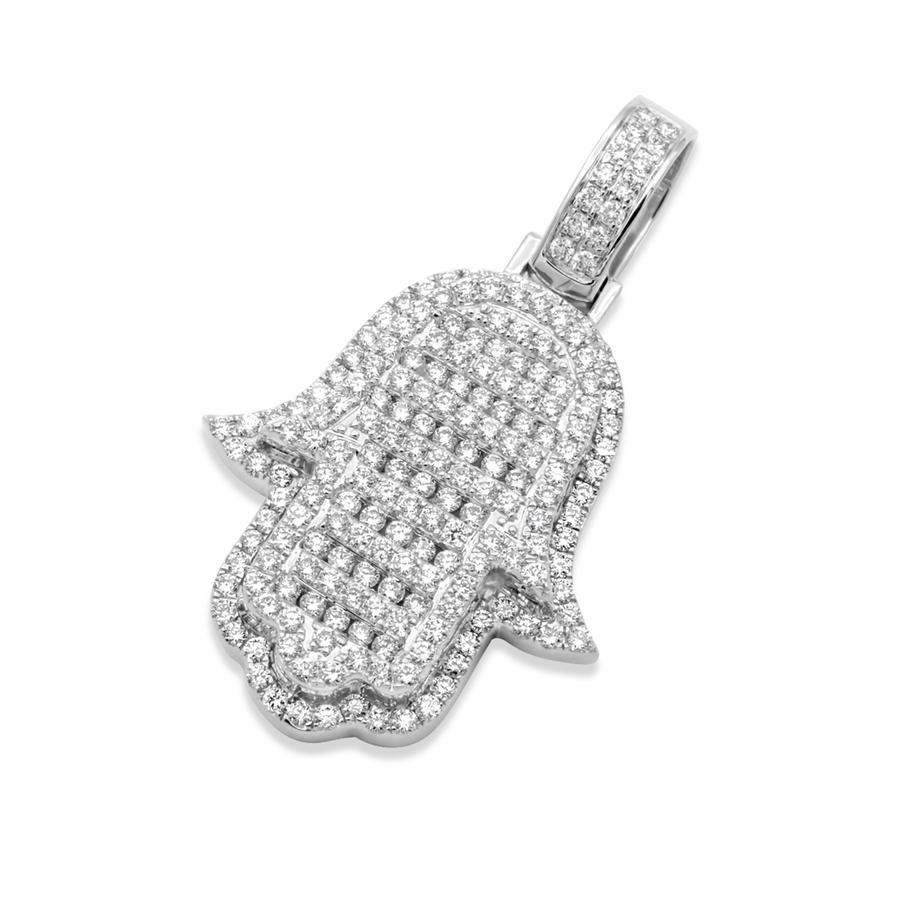 Global Ice Paris  - Diamond Hamsa Pendant - 14kt