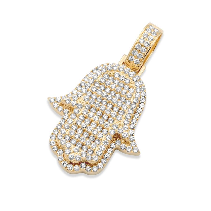 Global Ice Paris  - Diamond Hamsa Pendant - 14kt