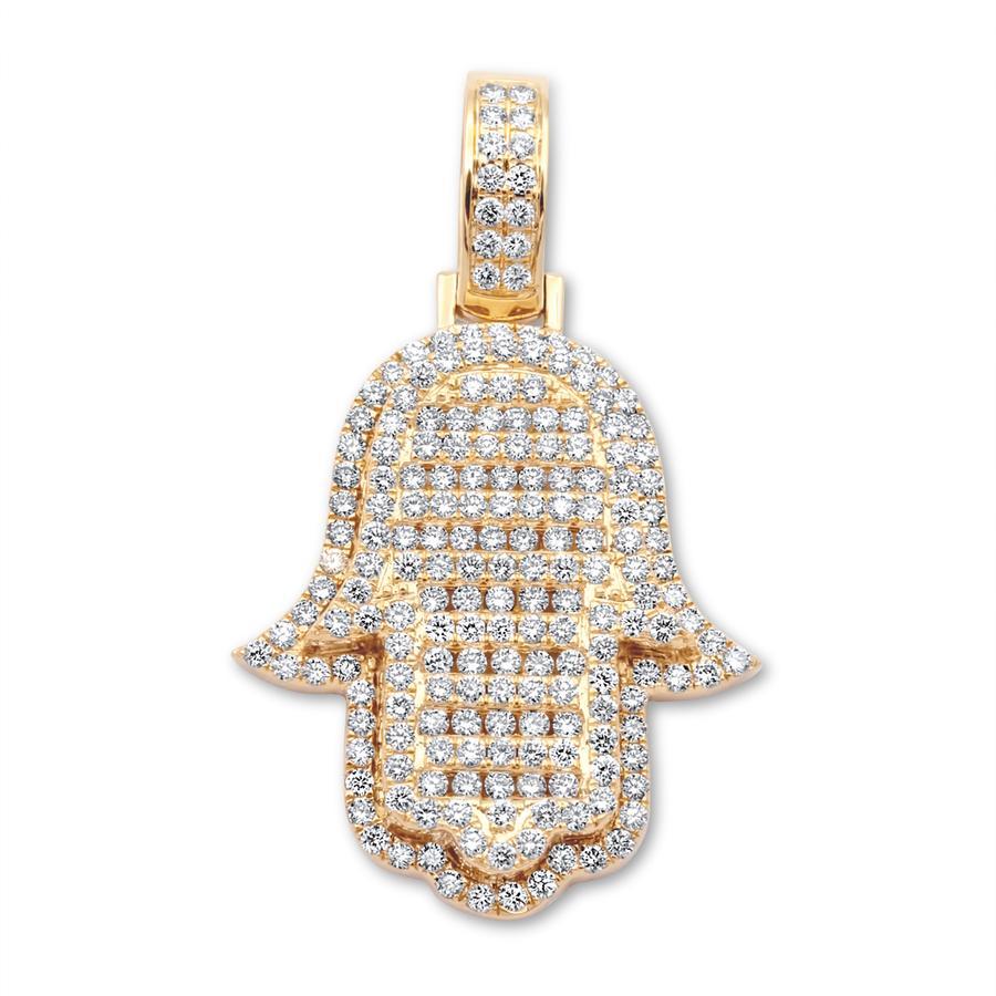 Global Ice Paris  - Diamond Hamsa Pendant - 14kt