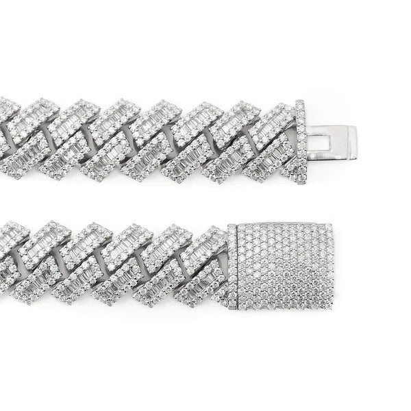 [global ice paris] - Diamond Chain - 18mm Baguette Cuban Link