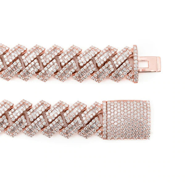 [global ice paris] - Diamond Chain - 18mm Baguette Cuban Link