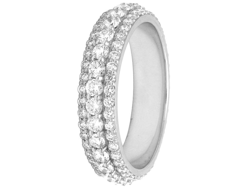 [global ice paris] - Diamond Eternity Ring - 3 rows
