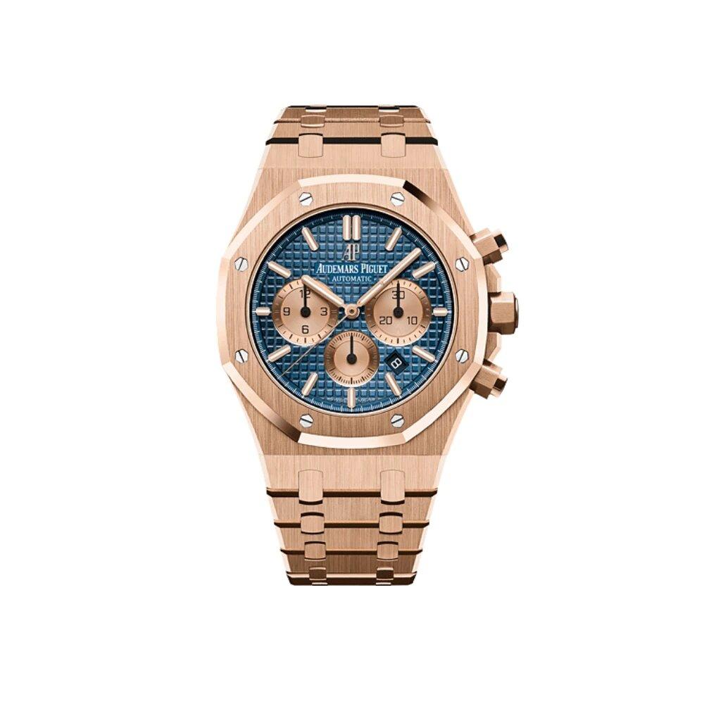Audemars Piguet Royal Oak Chronograph 41mm 18k Rose Gold Blue Dial audemars piguet royal oak chronograph 41mm rose gold