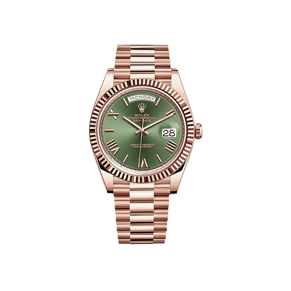 Rolex Day-Date 40mm 18k Rose Olive Dial