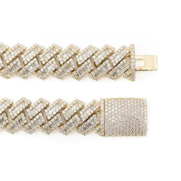 [global ice paris] - Diamond Chain - 18mm Baguette Cuban Link